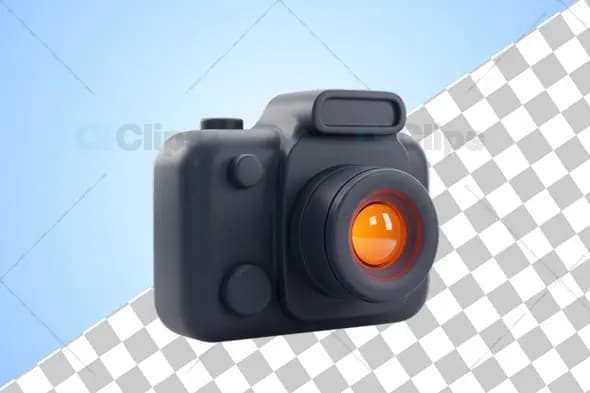 Modern 3D Camera Icon Illustration