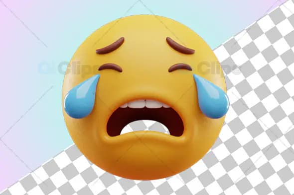 3D Sad Crying Face Emoji