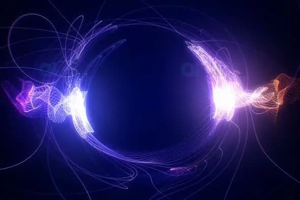 Abstract Neon Energy Wave Circle Background