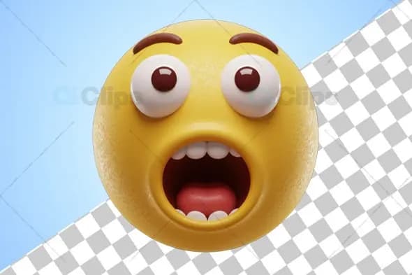 Shocked Expression 3D Emoji