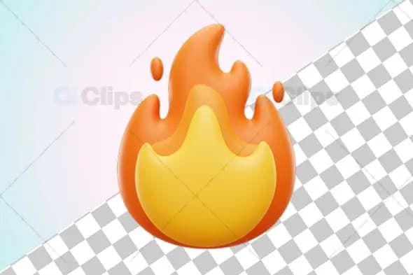 Bold 3D Flame with Dynamic Layers Illustration
