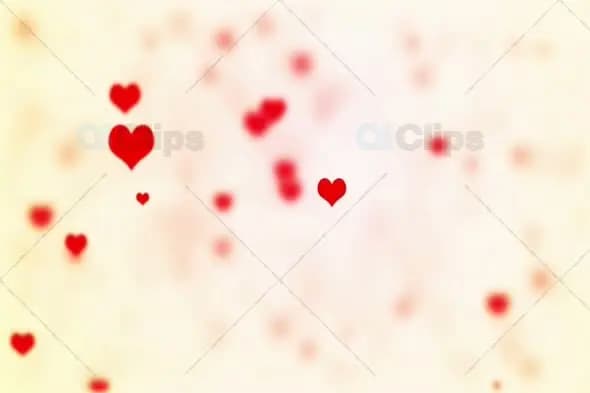 Floating Red Hearts on Soft Gradient Background