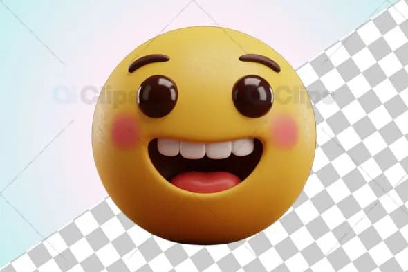 Smiling Blush Emoji 3D Model