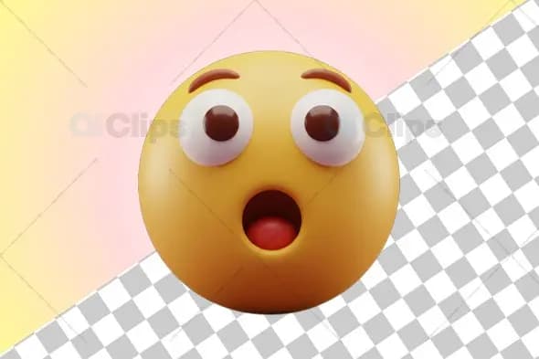 Wide-Eyed Surprised 3D Emoji