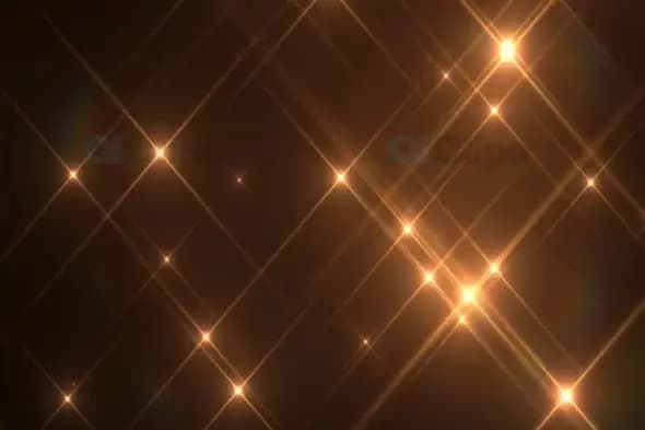 Golden Starburst Sparkles on Dark Background