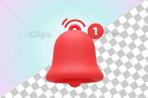 3D Red Notification Alert Icon
