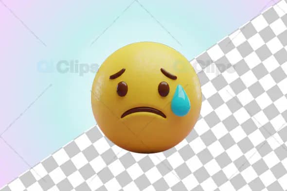 3D Sad Emoji PNG