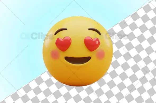 Heart Eyes Love 3D Emoji