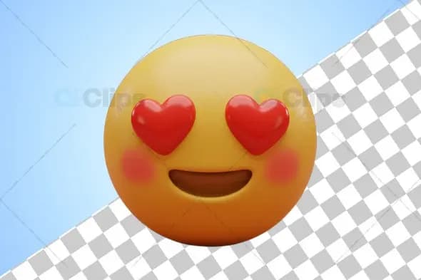 Heart Eyes 3D Emoji