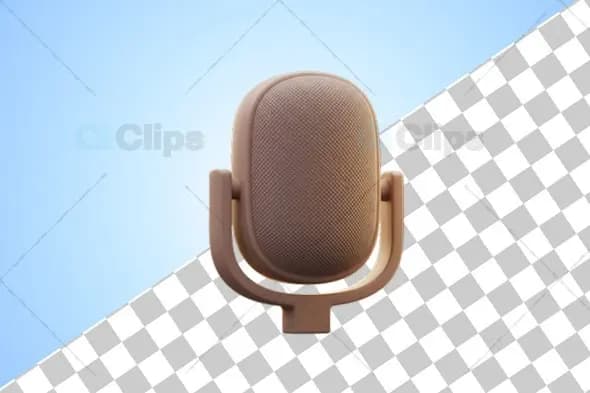 3D Microphone Illustration