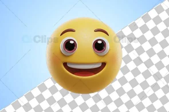 Joyful Wide-Eyed 3D Emoji