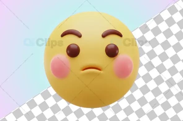 Blushing 3D Emoji