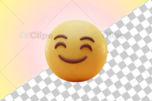 Smiling Relaxed Emoji 3D Model