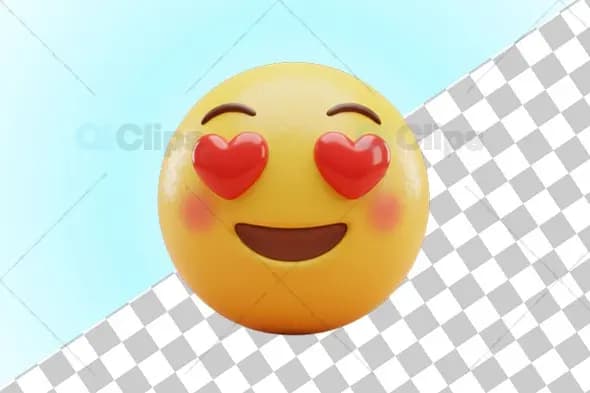 Smiling Heart Eyes 3D Emoji