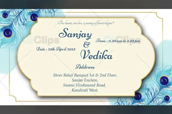 Elegant Peacock Feather Wedding Invitation Template