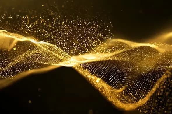 Luxurious Golden Particle Wave Animation Background
