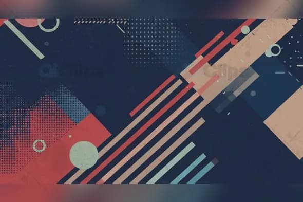 Abstract Geometric Background with Bold Lines and Shapes
