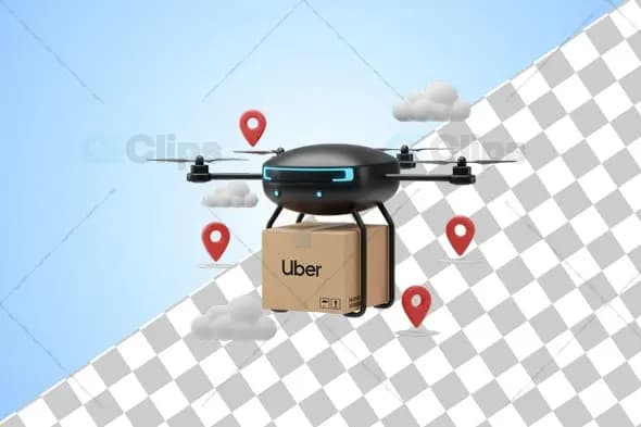 3D Drone Delivery Service Illustration