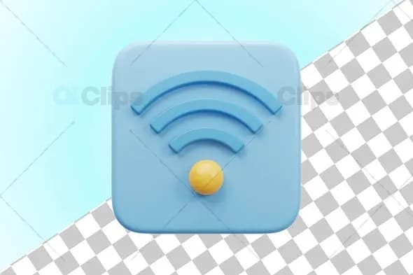 3D WiFi Signal Icon Illustration