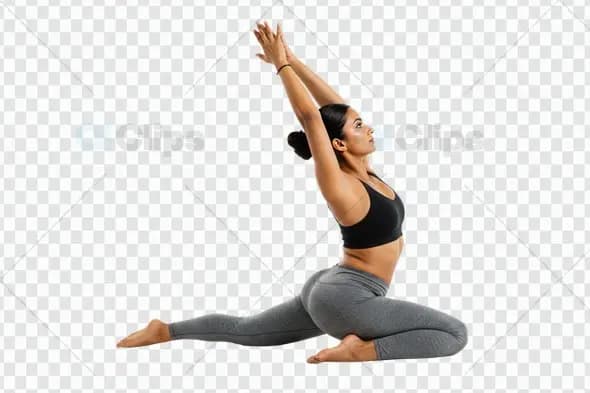 Dynamic Yoga Pose PNG with Transparent Background