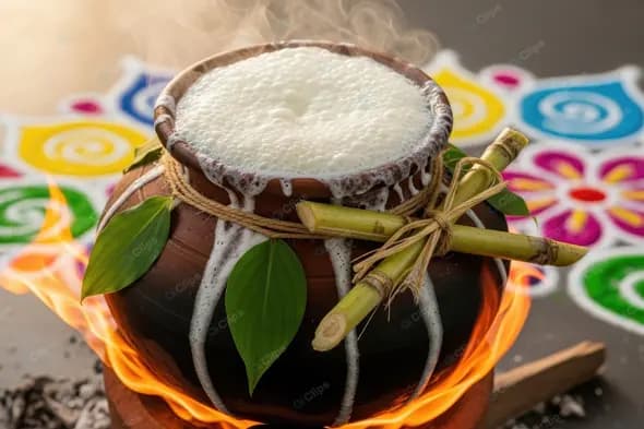 Traditional Pongal Pot Celebration