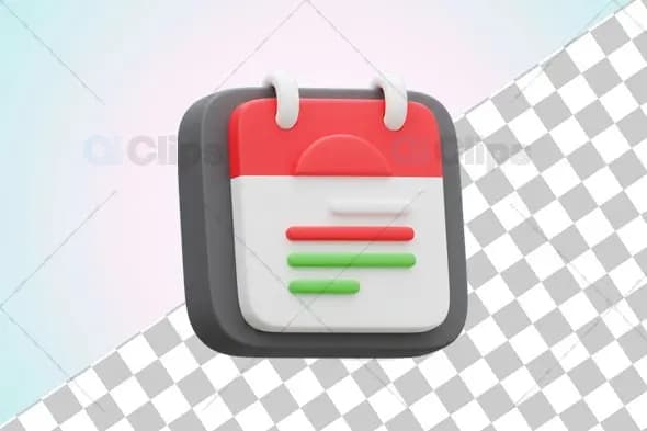 3D Calendar Icon Illustration