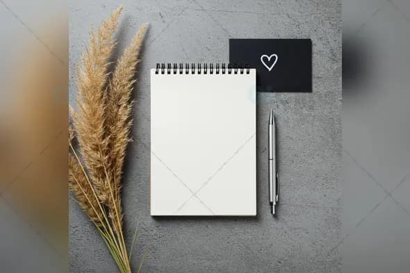 Stylish Instagram Mockup with Pen and Notepad