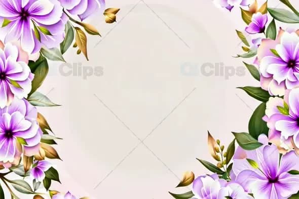 Elegant Purple Floral Frame Animation Background