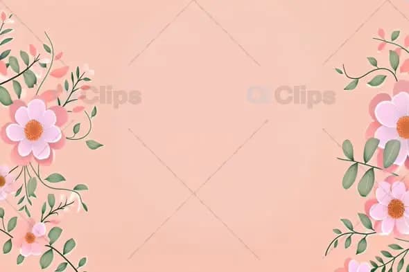 Elegant Pink Floral Border Animation with Blooming Flowers