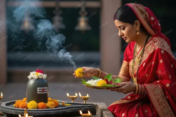 Devotional Hindu Worship Ceremony