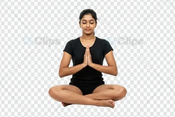 Serene Yoga Pose PNG for Mindfulness & Wellness