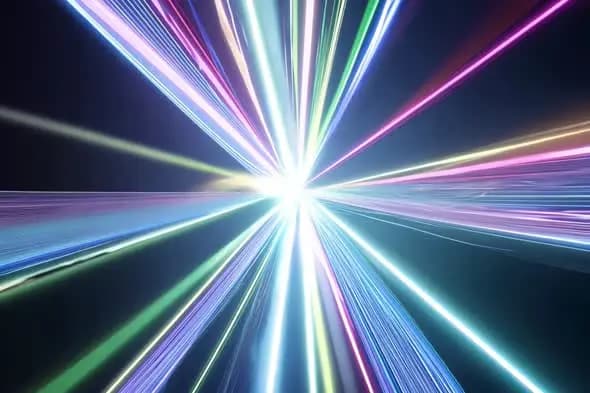 Dynamic Multicolor Light Rays Bursting from Central Point