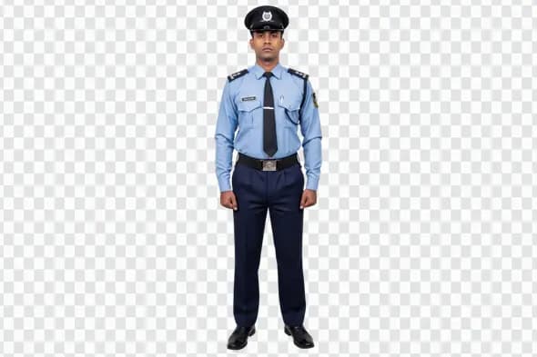 Professional Indian Security Guard in Uniform Clipart PNG