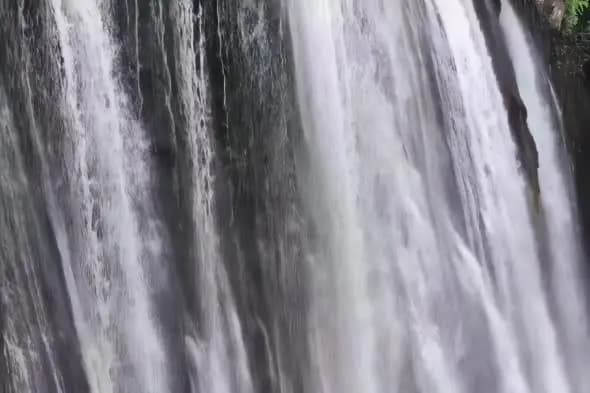 Powerful Waterfall Cascade Close-up in Slow Motion