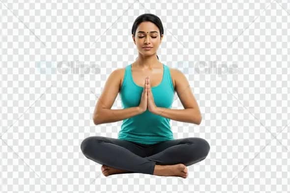 Peaceful Yoga Pose PNG  Meditative Woman in Serenity