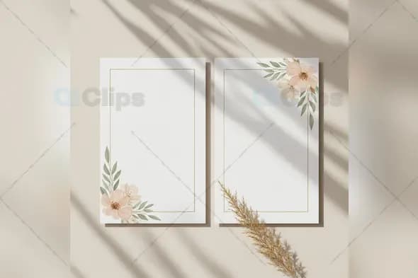 Elegant Floral Frame Templates with Shadow Overlay