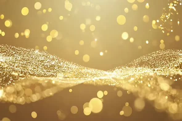 Luxurious Golden Particles Wave Motion Background