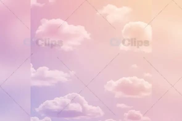 Dreamy Pastel Sky with Fluffy Clouds