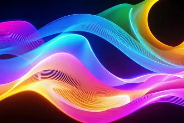 Vibrant Neon Waves Abstract Motion Background