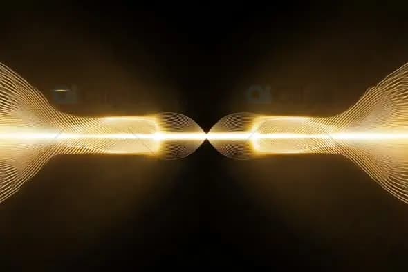 Golden Sound Wave Energy Pulse on Dark Background