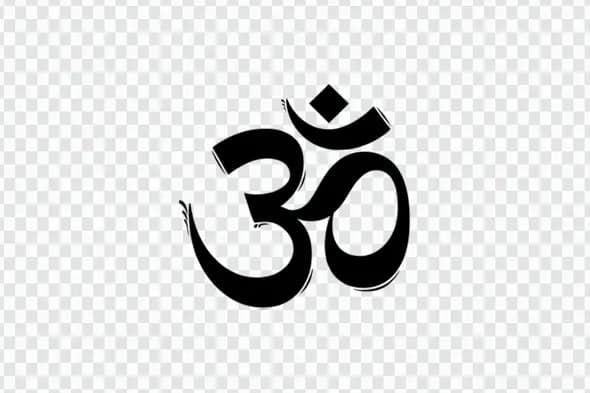 Brush Stroke Om Aum Sacred Symbol Clipart PNG