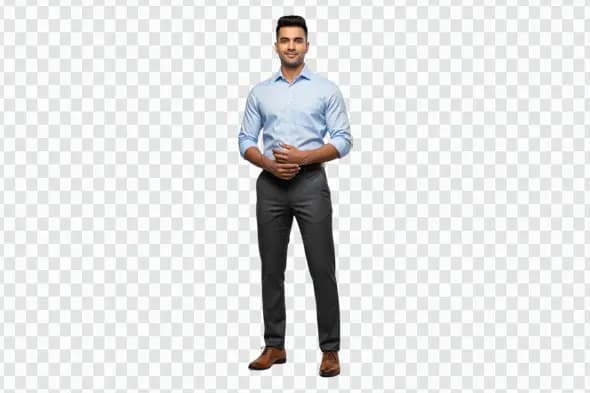 Young Indian Corporate Professional Standing with Confidence PNG
