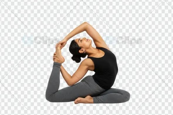 Advanced Yoga King Pigeon Pose on Transparent Background