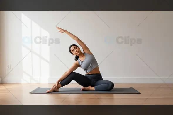 Yoga Side Stretch Woman A Flow of Strength and Serenity