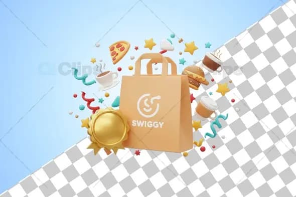 Swiggy 3D Celebration Bag with Food Icons