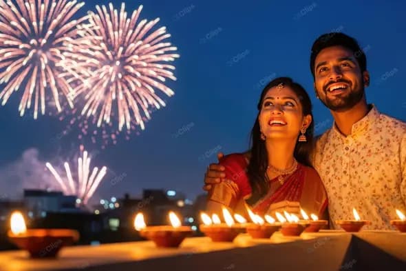 Radiant Couple's Festive Night