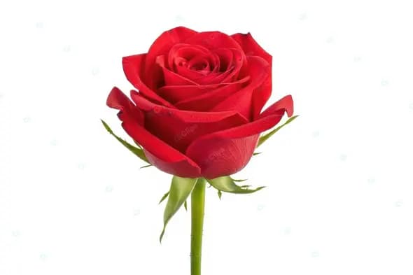 Flawless Red Rose on a White Backdrop