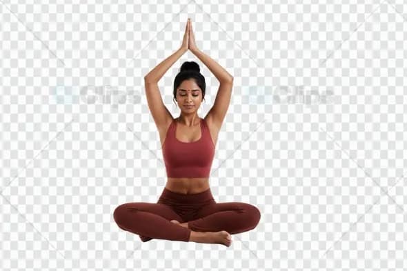 Serene Yoga Meditation Pose in Burgundy Activewear