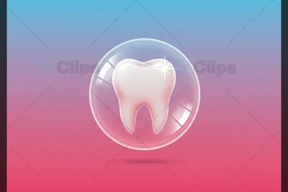 Shiny Tooth in Protective Bubble A Symbol of Oral Health