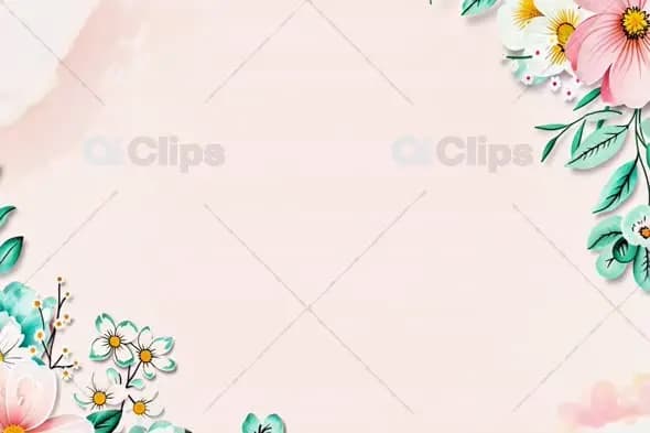 Elegant Floral Frame Animation with Pastel Pink Background